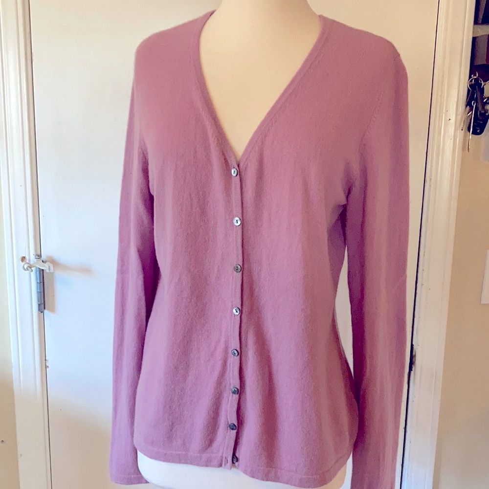 Charter club 100% cashmere cardigan sweater. Pale dusty rose pink xl